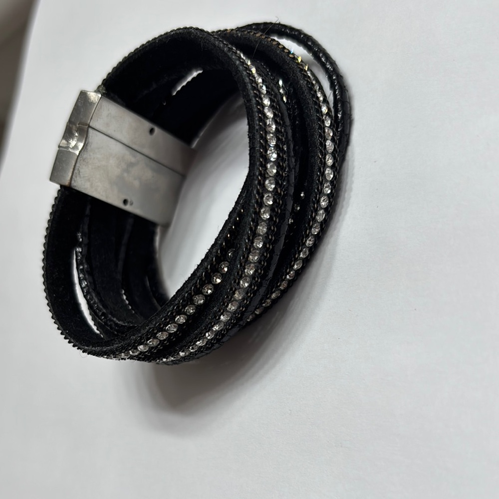 Black and Silver Wrap Bracelet